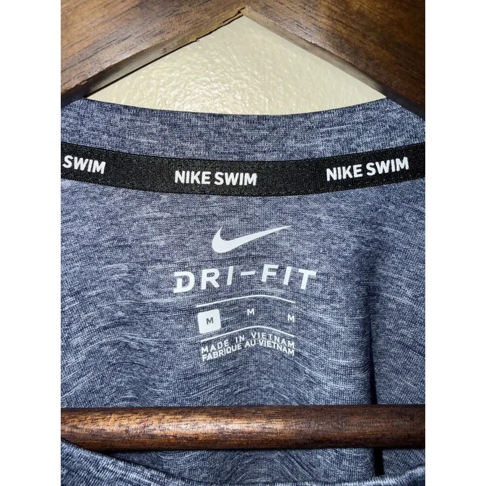 Nike Swim Mens M Hydroguard Essential Dri-FIT UV Long Sleeve Rash Guard Navy